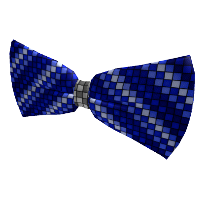 Midnight Blue Checkered Bow Tie