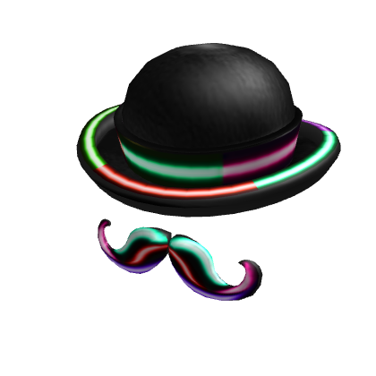 Neon Lights Bowler and Mustache